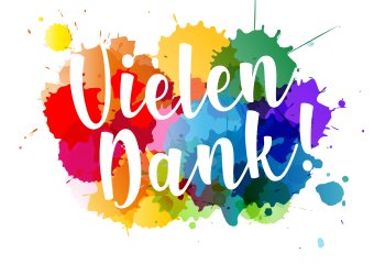 Thank you very much! Text with coloured dots in the background