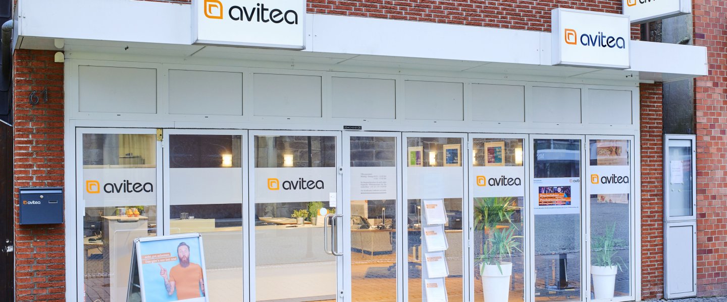 avitea Eingangsbereich in Ahlen von außen